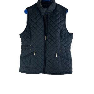 Weatherproof Vest Women XL Quilted Black Faux Fur Trim‎ Insulated Outdoor Warm